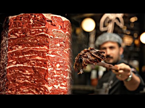 Street Food in Turkey | The Most Delicious Meat Doner Shawarma in Turkey  أشهر دونر لحم في تركيا