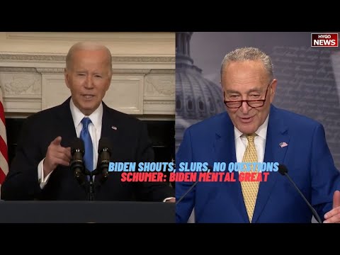 Biden Shouts, Slurs, Warns GOPs without Answering Questions; Schumer: Biden Mental Acuity GREAT