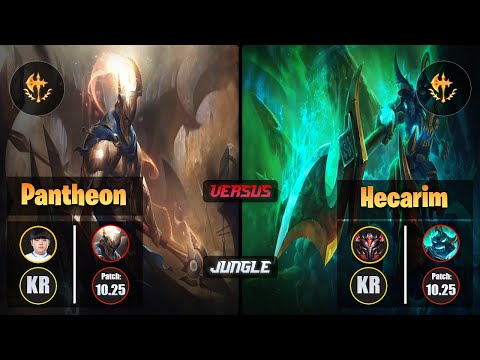 Canyon PANTHEON (Jungle) [Conqueror] VS HECARIM - Grandmaster KR Patch 10.25