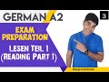 Goethe German A2 Exam Lesen Goethe A2 Exam Reading Part 1 ASAP German Language Institute Pune