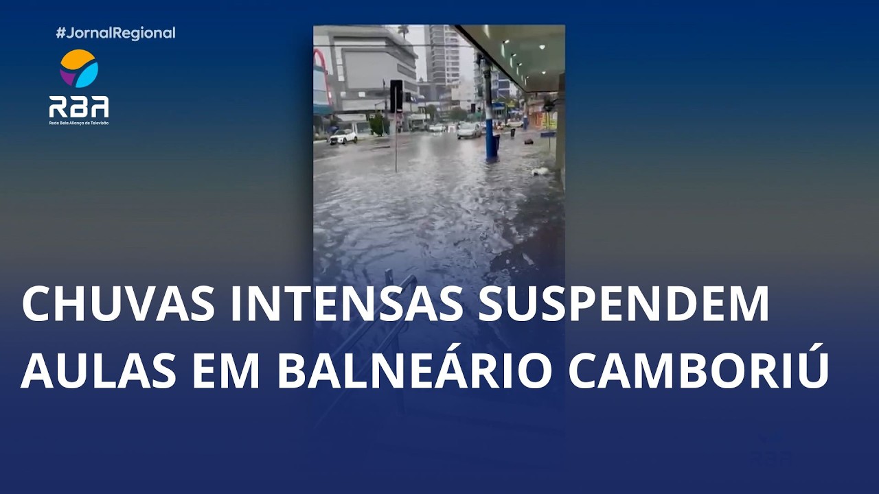 Chuvas intensas suspendem aulas em Balneário Camboriú