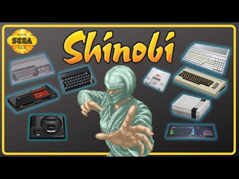 SHINOBI Sega Arcade-ZX Spectrum VS C64, Amstrad+Commodore Amiga VS ST + PC ENGINE-SMS-NES Comparison