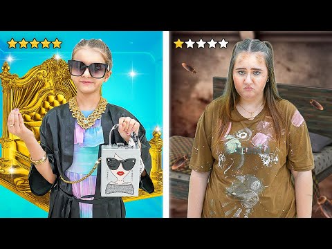 Ruby and Bonnie Rich Hotel vs. Poor Hotel Challenge