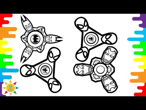 Fidget Spinner Superhero Coloring Page | Spiderman | Batman | Iron Man | Jim Yosef - Moonlight