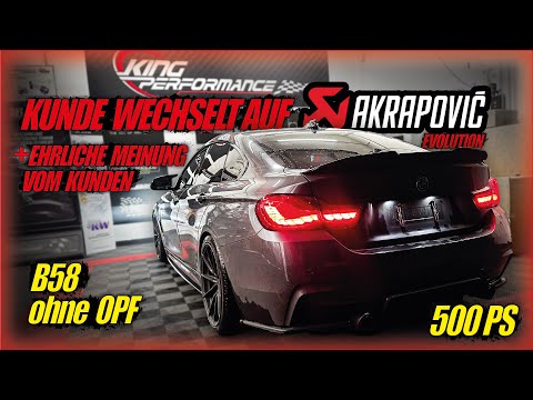 AKRAPOVIC EVOLUTION EXHAUST SYSTEM passend für BMW 440i B58 ohne OPF mit 500 PS F32 + KUNDE spricht