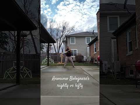 applying Anonimo Bolognese's righty vs lefty plays for sword in one hand to sword in two hands