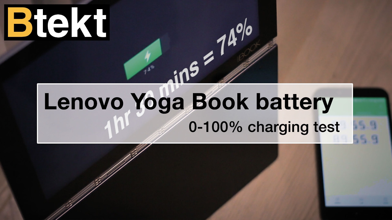 Lenovo YOGA Book battery charging speed test 0-100%