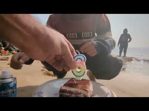 Behind the scenes of my son’s post-birthday beach shoot 🤍🌊