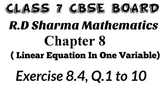 Exercise 8.4 Class 7 RD Sharma Mathematics