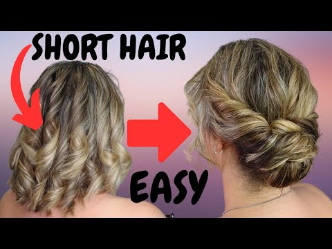 EASY messy twisted updo on short hair - short hair updo