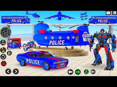 US Police Muscle Car Robot Transportation Game