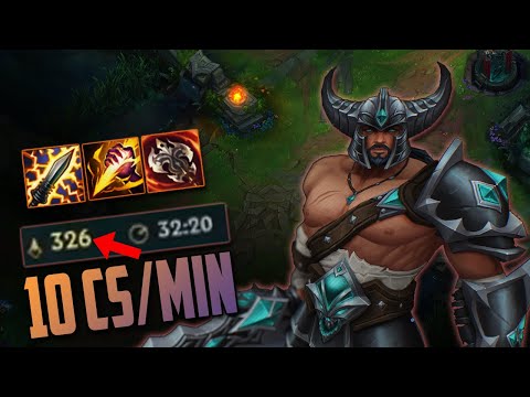 Smite Tryndamere mid is still really strong and gets you 10cs per min..