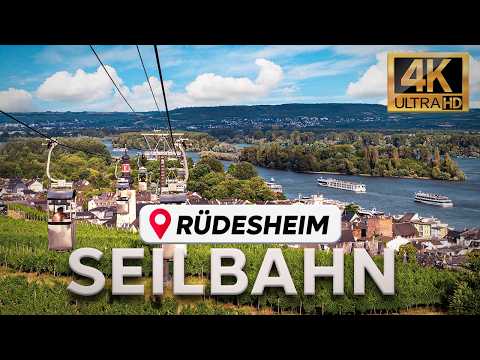 Seilbahn Rüdesheim am Rhein: Die komplette ATEMBERAUBENDE Fahrt 🚠 4K