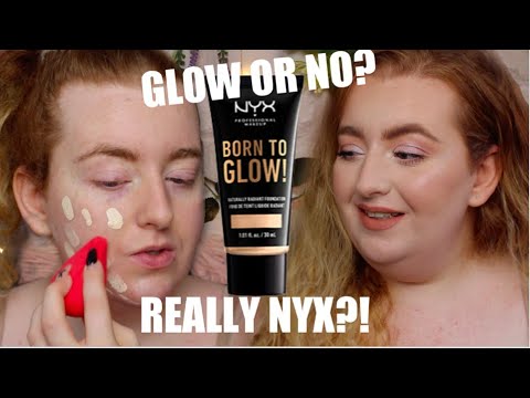 NYX BORN TO GLOW FOUNDATION REVIEW & 12 HOUR WEAR TEST| PALEST SHADE! KYRIELLELARA