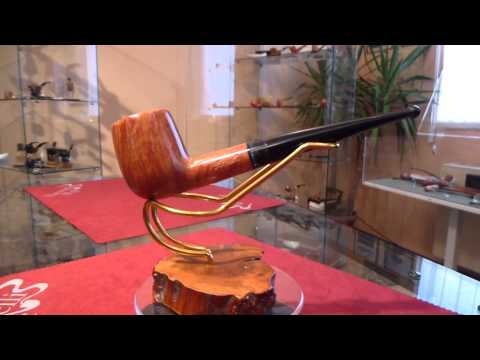 Pipa in radica e corno billiard freehand - www.paronellipipe.it