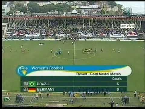 Brasil 5x0 Alemanha Disputa Medalha Ouro Futebol Feminino Jogos Mundiais Militares RJ 24 07 11