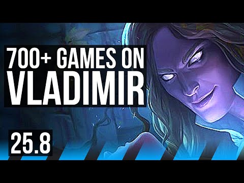 VLADIMIR vs YASUO (MID) | 14/2/8, 700+ games | KR Grandmaster | 25.8