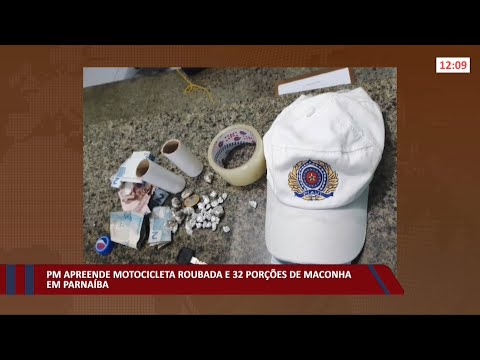 PM apreende motocicleta roubada e 32 porções de maconha em Parnaíba 05 01 2022