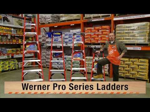 Werner Pro Series Fiberglass Ladders - The Home Depot