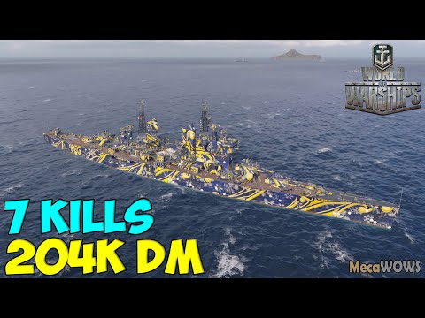 World of WarShips | Goliath | 7 KILLS | 204K Damage - Replay Gameplay 4K 60 fps