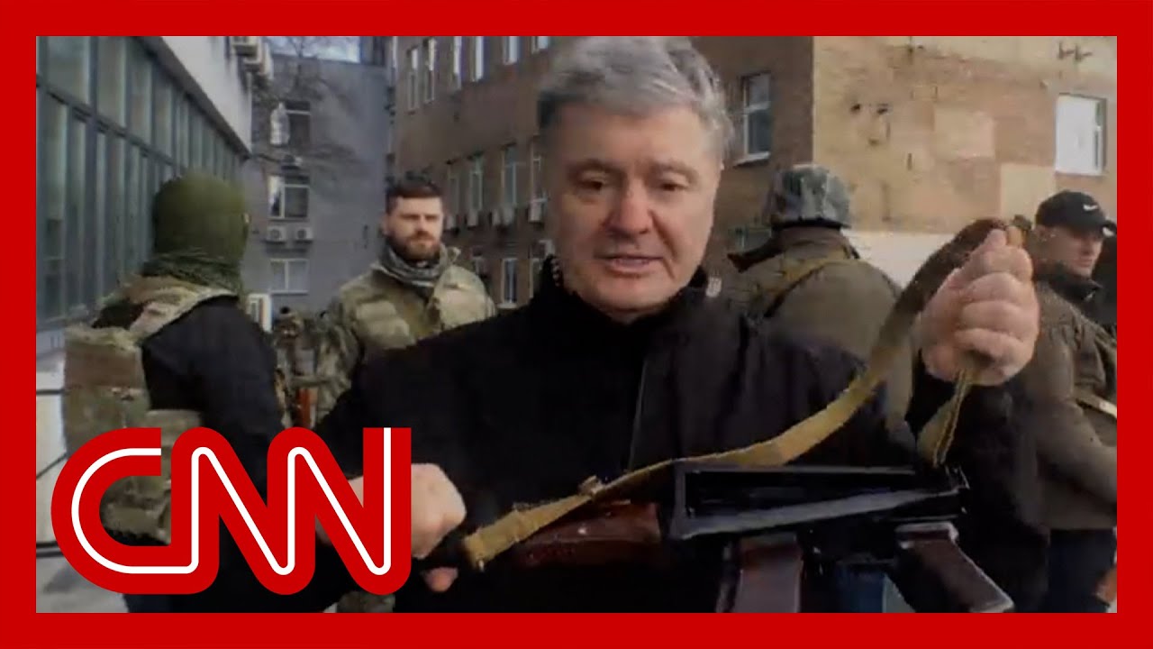 Former Ukrainian president is on the streets with a rifle