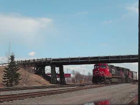 CN 407 Pulling Out Of The Siding In Truro 1:45 PM - Part 5 of 5