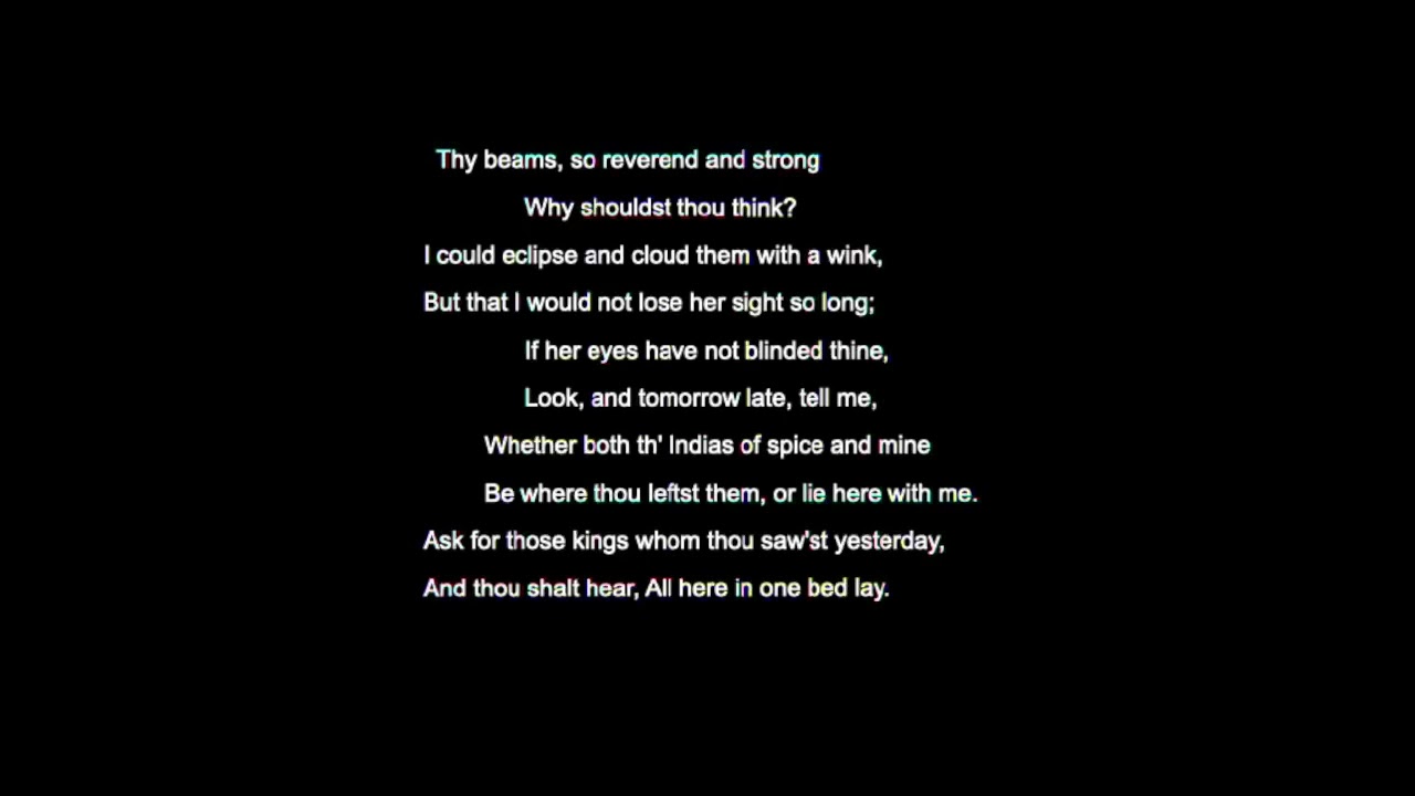 The Sun Rising - Poem Analysis