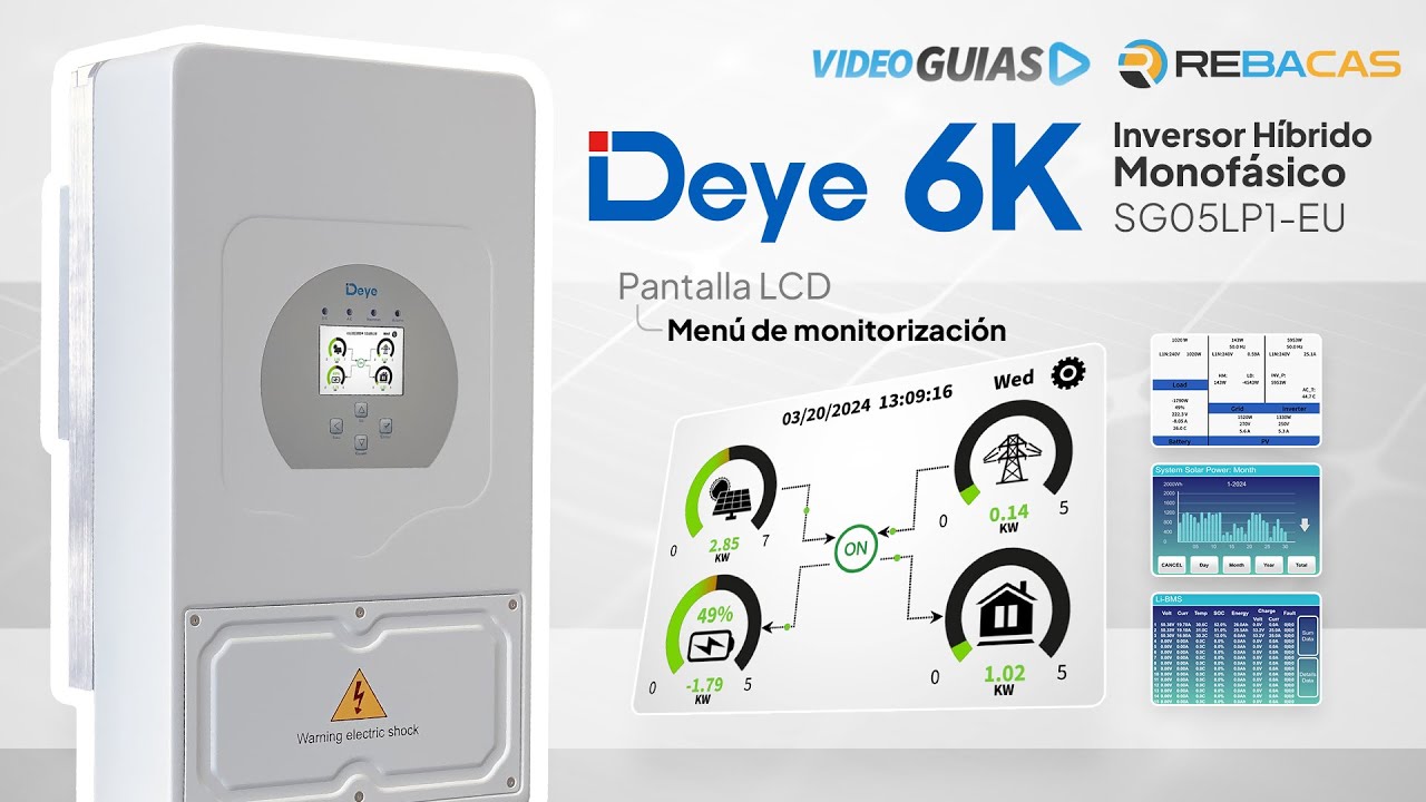 📙 Guías REBACAS: Deye 6K - Menú de monitorización - Inversor Híbrido Monofásico SUN-SG05LP1-EU