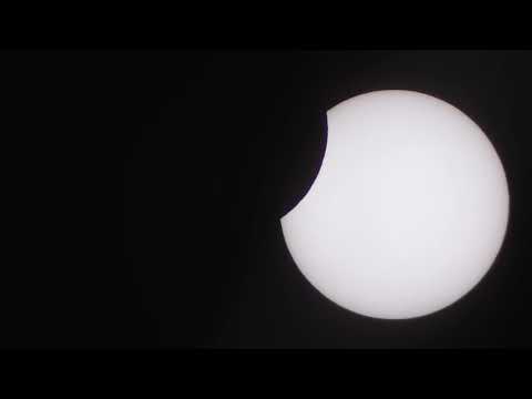 Annular Partial Solar Eclipse filmed from England UK 10 June 2021 1205pm on Panasonic Camcorder