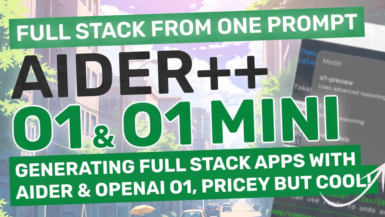 Aider + NextJS + O1 & O1-Mini : Generate FULL-STACK Apps in JUST ONE PROMPT (Better than Claude?)