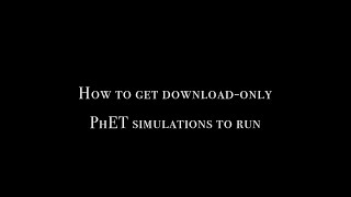 How to run download only PhET sims