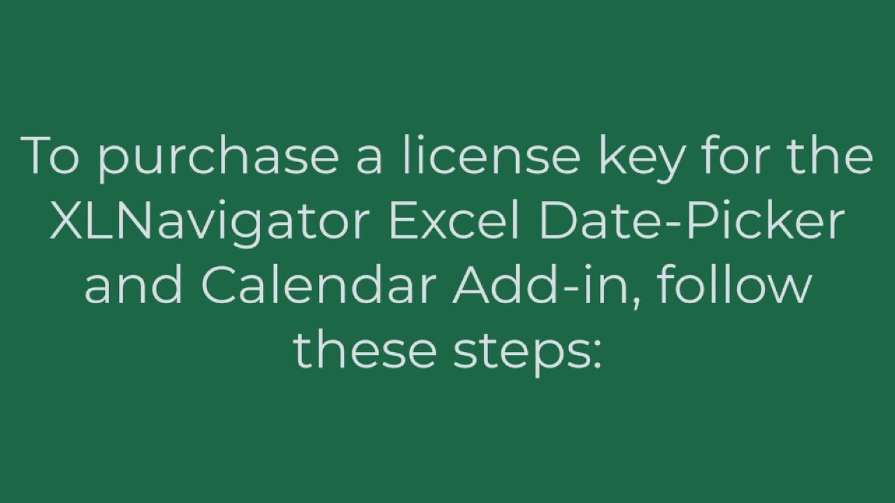 How to Purchase a License Key for the Excel Date Picker - YouTube video thumbnail