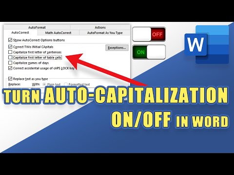 How to Turn AUTO-CAPITALIZATION On/Off in Microsoft Word