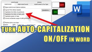 How to Turn AUTO-CAPITALIZATION On/Off in Microsoft Word