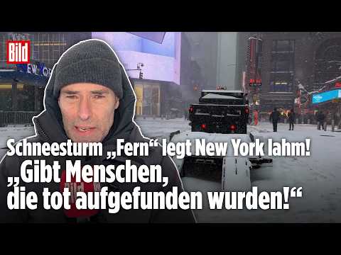 NEW YORK: Schneesturm „Fern“ fordert mehrere Todesopfer! Graupel und eisige Kälte legen Verkehr lahm