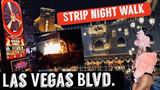 Las Vegas Strip Night Walk - Venetian and Harrahs
