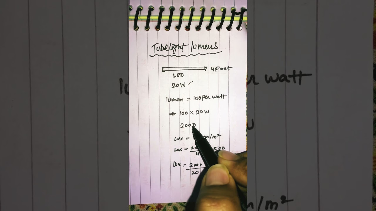 Light lumens and lux calculations