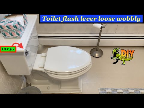 Part of a video titled Toilet flush handle lever loose wobbly - DIY fix - YouTube
