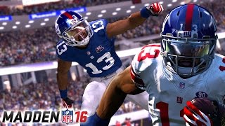 Madden NFL 16 - Awesome Defense | Exclusive OBJ Gameplay | Giants vs Pats Matchup!