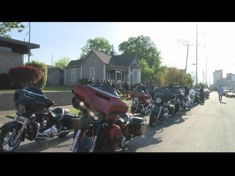 The Patriot Guard riders take the fallen to their last resting place
