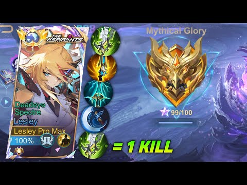 LESLEY 2025 NEW BEST BUILDS & EMBLEMS (LAST MATCH TO MYTHIC IMMORTAL) - NO DEATH RANK GAMEPLAY