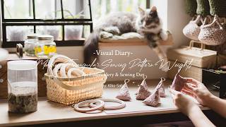 Visual Diary #75 | Making Triangular Sewing Pattern Weights with Embroidery