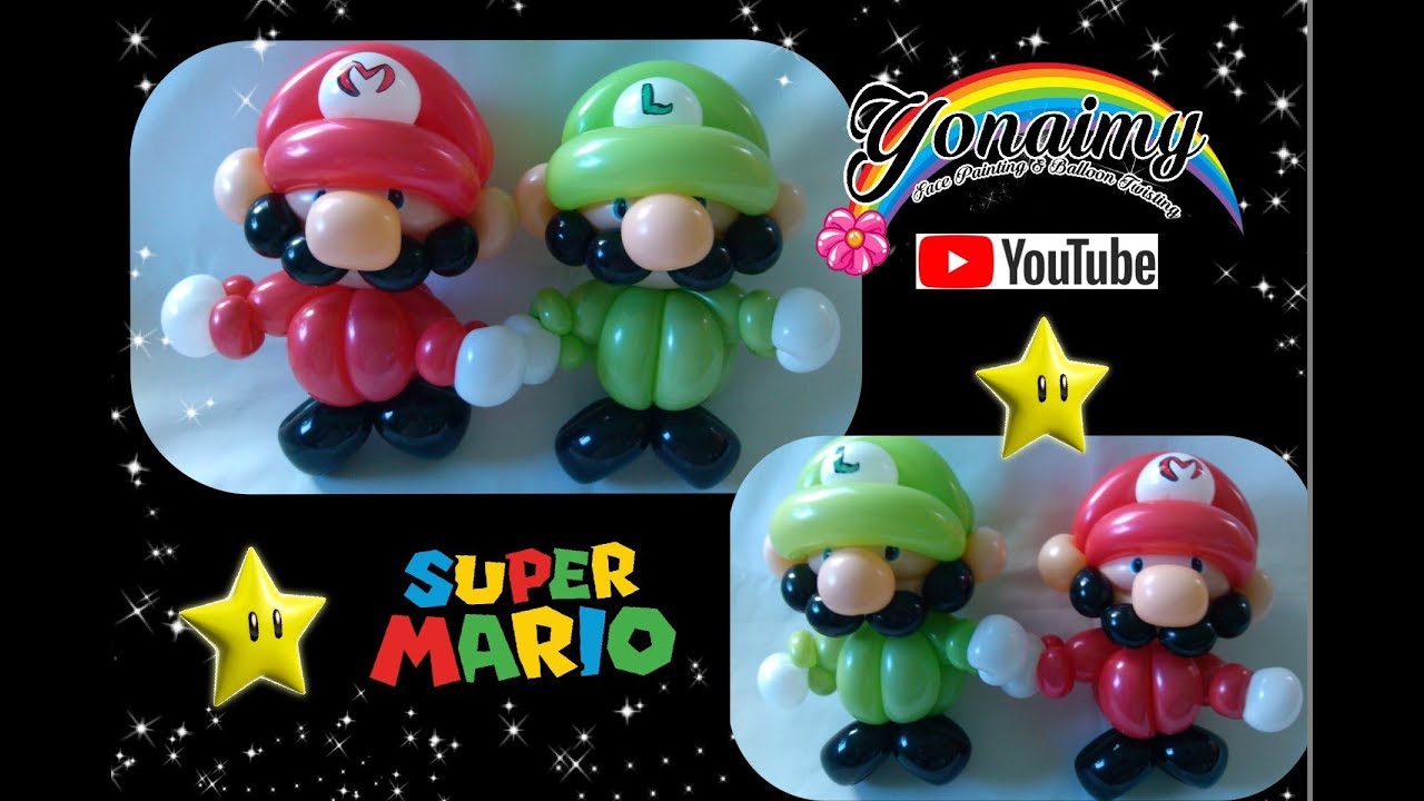 MARIO BROS Y LUIGI COMO HACERLOS .- HOW TO MAKE LUIGI AND MARIO BROS BALLOON.