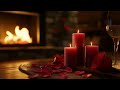 Romantic Fireplace With Candles Roses ️ 10 Hours Of Cozy Crackling Fire Sounds
