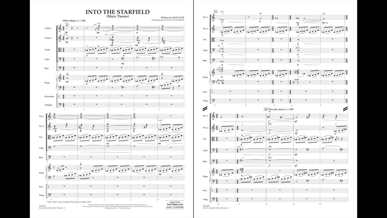 Into the Starfield (Main Theme) by Inon Zur | Arr. Sean O'Loughlin