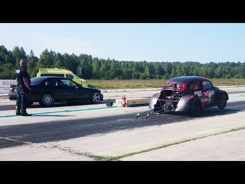 BMW E36 3.0t 2JZ-GTE vs VW 1300 4.2 V8 HX55 1/4 mile drag race