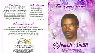 Thanksgiving Service for Joseph Smith at the Troy SDA church