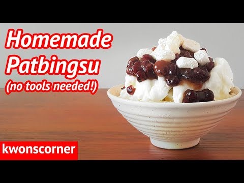 Patbingsu Recipe (Korean Shaved Ice), No Tools