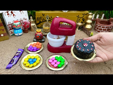 Miniature Chocolate Cake Recipe l Mini Black Forest Cake l Mini Cooking l Miniature Cake Beater