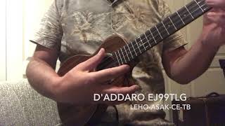Video thumbnail for Quick soundtest D'Addario EJ99TLG fluorocarbon low-g - Leho LHUT-ASAK-CE-TB tenor ukulele by Ukuleleplein